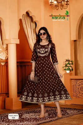 Khetti Metti by Kanha fancy heavy reyon embroidered kurti catalogue at low rate kurtis catalogs