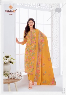 Khushboo vol 1 by Suryajyoti Pure Lawn Foil Printed unstitched suit catalogue at affordable rate salwar kameez catalogs
