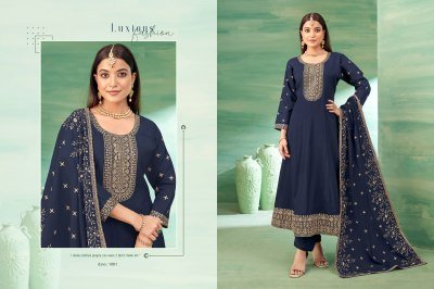 Khushi Fashion Shivani Romen Silk Anarkali Set Piece Embroidered Kurti  Pant   Dupatta with Handwork Wholesale kurtis catalogs