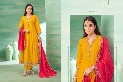 Khushi Fashion Shivani Romen Silk Anarkali Set Piece Embroidered Kurti  Pant   Dupatta with Handwork Wholesale kurtis catalogs