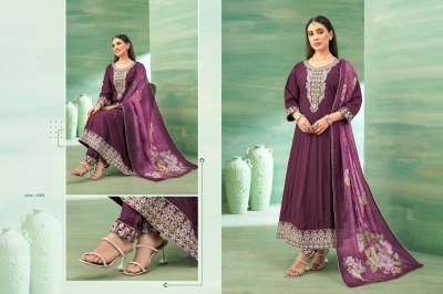 Khushi Fashion Shivani Romen Silk Anarkali Set Piece Embroidered Kurti  Pant   Dupatta with Handwork Wholesale kurtis catalogs