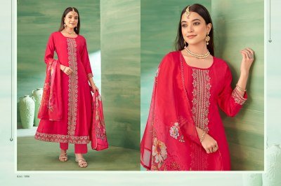 Khushi Fashion Shivani Romen Silk Anarkali Set Piece Embroidered Kurti  Pant   Dupatta with Handwork Wholesale kurtis catalogs