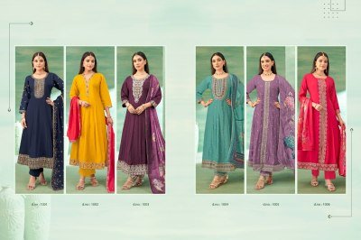 Khushi Fashion Shivani Romen Silk Anarkali Set Piece Embroidered Kurti  Pant   Dupatta with Handwork Wholesale kurtis catalogs