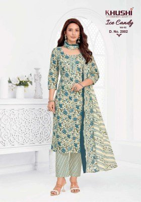 Khushi Ice Candy Vol-2 Pure Cotton Pant Style Kurti Set kurti pant with dupatta Catalogs