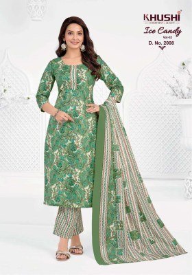 Khushi Ice Candy Vol-2 Pure Cotton Pant Style Kurti Set kurti pant with dupatta Catalogs