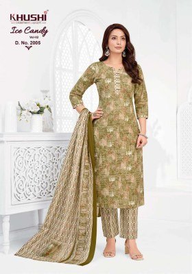 Khushi Ice Candy Vol-2 Pure Cotton Pant Style Kurti Set kurti pant with dupatta Catalogs