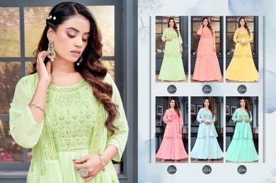Khushi by Morni georgette with opened jacket and embroidered readymade lehenga choli catalogue at affordable rate readymade suit catalogs