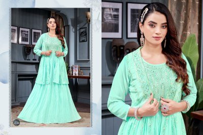 Khushi by Morni georgette with opened jacket and embroidered readymade lehenga choli catalogue at affordable rate readymade suit catalogs