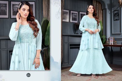 Khushi by Morni georgette with opened jacket and embroidered readymade lehenga choli catalogue at affordable rate readymade suit catalogs