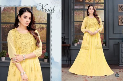 Khushi by Morni georgette with opened jacket and embroidered readymade lehenga choli catalogue at affordable rate readymade suit catalogs