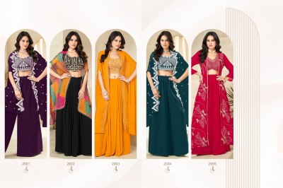 Khushi fashion by Tahira embroidered georgette shrug set with palazzo catalogue at low rate   readymade suit catalogs
