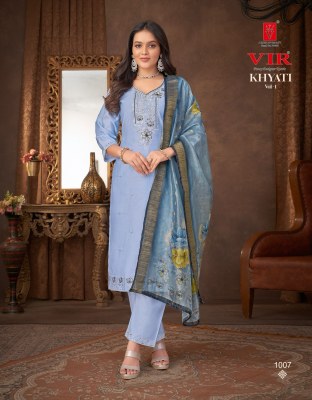 Khyati vol 1 by VIR Gadhwal embroidered super quality readymade suit catalogue at low rate readymade suit catalogs