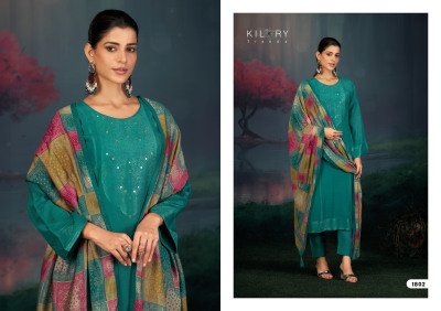 Kilory Trends Festive Show Collection Pure Muslin Jacquard Silk Unstitched Suit with Handwork And Digital Print Dupatta Wholesale dress material catalogs
