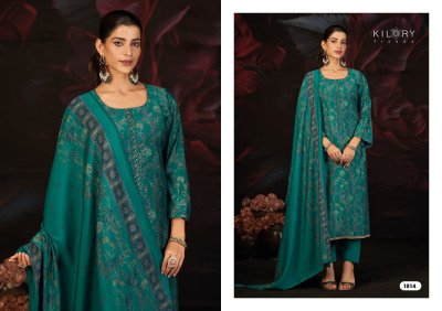 Kilory Trends  Kavira Pure Muslin Silk Unstitched Suit Set with Digital Foil Print, Beads Embroidery And Printed Dupatta Wholesale dress material catalogs