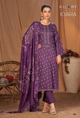 Kilory Trendz Kyara Pure Jam Silk Unstitched Suit with Digital Print And Handwork Pure Rayon Bottom And Muslin Silk Dupatta Wholesale dress material catalogs
