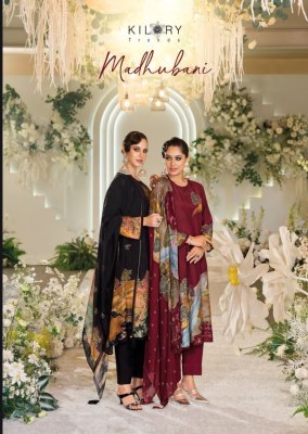 Kilory Trendz by Madhubani pure embroidered muslin digital printed unstitched salwar suit catalogue at low rate Kilory trendz