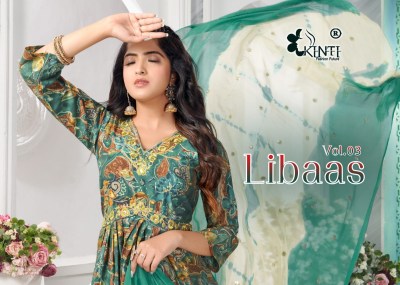 Kinti by Libaas vol 3 newly modal print aliya cut with fancy sequence work kurti bottom and dupatta catalogue at low rate kurtis catalogs