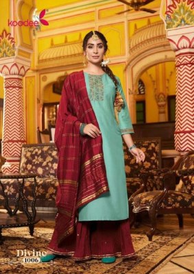 Koodee presents divine traditionl style Kurti pants with dupatta catalogue buy wholesale price in India  kurtis catalogs