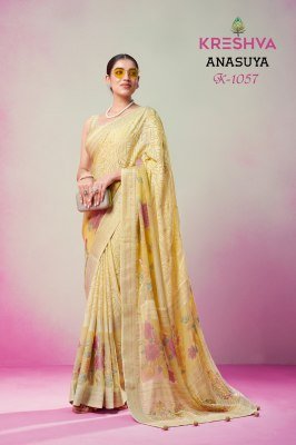Kreshva Anasuya Lux P.V. Georgette Burnout Fancy Designer Saree sarees catalogs