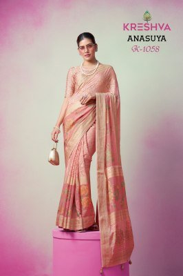 Kreshva Anasuya Lux P.V. Georgette Burnout Fancy Designer Saree sarees catalogs