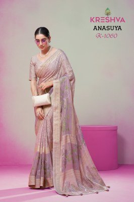 Kreshva Anasuya Lux P.V. Georgette Burnout Fancy Designer Saree sarees catalogs
