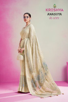 Kreshva Anasuya Lux P.V. Georgette Burnout Fancy Designer Saree sarees catalogs
