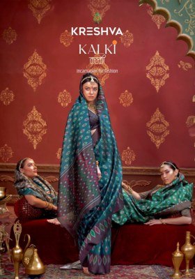 Kreshva Kalki Series 4494 To 4505 Pc Silk Ikkat Designer Saree Wholesaler  sarees catalogs