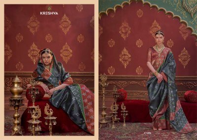 Kreshva Kalki Series 4494 To 4505 Pc Silk Ikkat Designer Saree Wholesaler  sarees catalogs