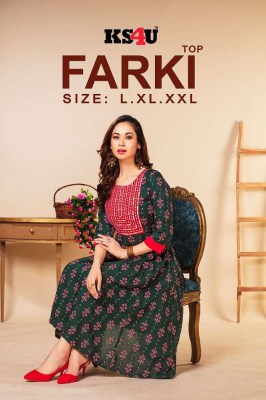 Ks4u Farki Liva Rayon Ghera Stylish Wholesale Kurti Catalogue  kurtis catalogs