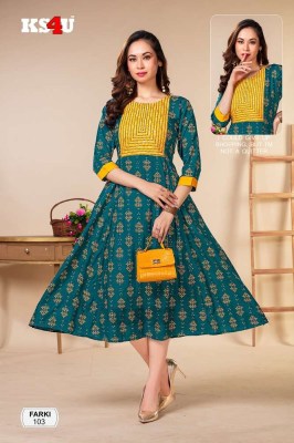 Ks4u Farki Liva Rayon Ghera Stylish Wholesale Kurti Catalogue  kurtis catalogs