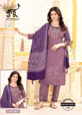 Kuhoo Fashion Presents New 3Psc Readymade Kurti Pant Dupatta set collection  kurti pant with dupatta Catalogs