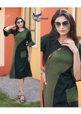 Kumb Capture 6 by Seriema Exclusive cotton denim with aari hand work kurti catalogue at affordable rate Amavi