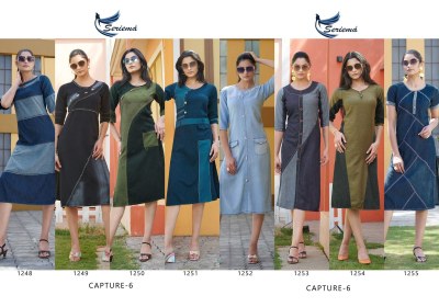 Kumb Capture 6 by Seriema Exclusive cotton denim with aari hand work kurti catalogue at affordable rate kurtis catalogs