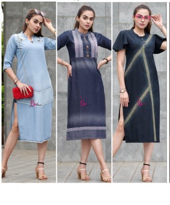 Kumb Capture 6 by Seriema Exclusive cotton denim with aari hand work kurti catalogue at affordable rate kurtis catalogs