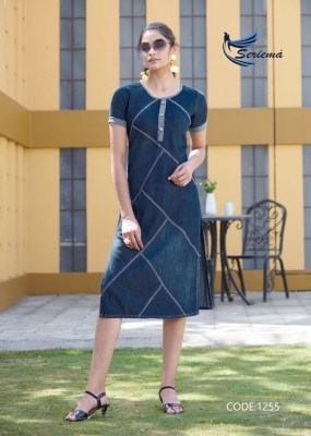 Kumb Capture 6 by Seriema Exclusive cotton denim with aari hand work kurti catalogue at affordable rate kurtis catalogs