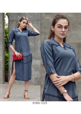Kumb SERIEMA by RAPID beautiful cotton denim kurti with different shades catalogue kurtis catalogs