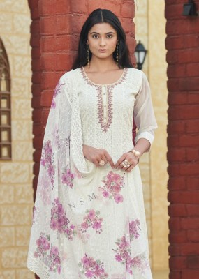 Kumb Softy present heavy georgette shiffli work kurti pant and dupatta catalogue at low rate readymade suit catalogs