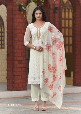 Kumb Softy present heavy georgette shiffli work kurti pant and dupatta catalogue at low rate readymade suit catalogs