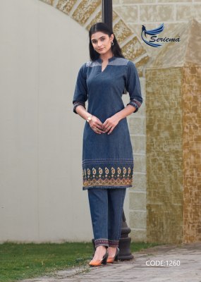 Kumb westin 2 by Seriama cotton embroidered denim kurti collection at affordable rate kurtis catalogs