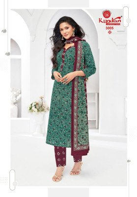 Kundan Batik Vol 3 Elegant Pure Cotton Batik Print Kurti with Coordinated Pant And Dupatta Wholes kurtis catalogs
