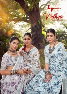 L T Fashion Vidhya Vol 2 Shimmer Weave Silver Heritage SaSilver Auraree Linen Cotton  Catalague Wholesale  Amavi