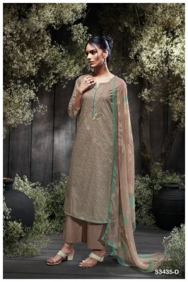 LEORAH 3435 by Ganga Premium Cotton Printed Embroidered dress material catalogue at low rate dress material catalogs
