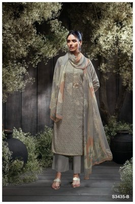 LEORAH 3435 by Ganga Premium Cotton Printed Embroidered dress material catalogue at low rate dress material catalogs