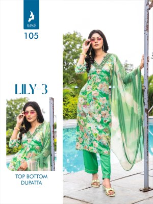 LILY 3 BY kAaya reyon printed straight cut kurti pant and dupatta catalogue readymade suit catalogs