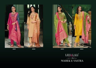 LILY And LALI Mahek e Vastra Designer Embroidered Viscose Suit with Lace Pant And Jacquard Dupatta Wholesale kurtis catalogs