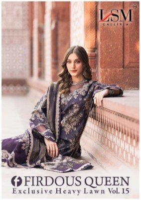 LSM Galleria Firdous Queen Vol 15 Exclusive Heavy Lawn Suit Set  Pure Lawn Top And Bottom, Pure Cotton Dupatta Wholesale kurtis catalogs