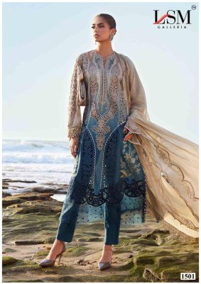 LSM Galleria Parian Dream Vol 15  Unstitched Heavy Luxury Lawn Collection  Pure Heavy Lawn Top And Bottom with Pure Cotton Dupatta Wholesale dress material catalogs