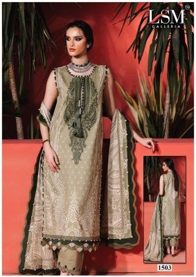 LSM Galleria Parian Dream Vol 15  Unstitched Heavy Luxury Lawn Collection  Pure Heavy Lawn Top And Bottom with Pure Cotton Dupatta Wholesale dress material catalogs