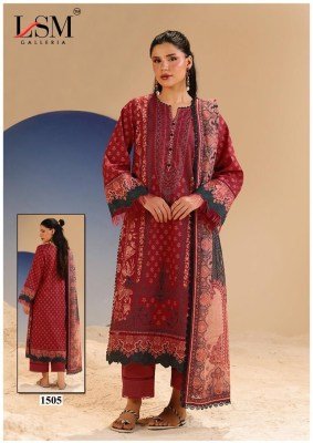 LSM Galleria Parian Dream Vol 15  Unstitched Heavy Luxury Lawn Collection  Pure Heavy Lawn Top And Bottom with Pure Cotton Dupatta Wholesale dress material catalogs