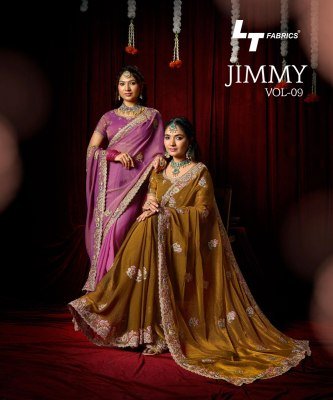 LT Fashion Jimmy Vol-09 PN Cloud Fancy Embroidery Saree Collection 